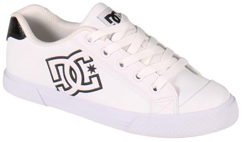 DC Women's Chelsea Skate Shoe, White, 8.5