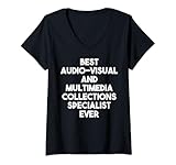 Damen Bester Spezialist für audiovisuelle und multimediale Sammlungen aller Zeiten T-Shirt mit V-Ausschnitt