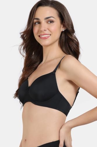 Image of Zivame Padded Non Wired 3 /4Th Coverage T-Shirt Bra - Anthracite