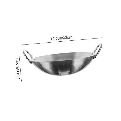Wok de Acero Inoxidable con Doble Asa para Cocina miniatura 2