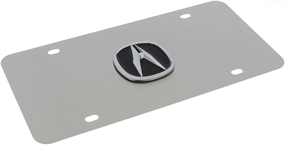 Au-Tomotive Gold, INC. Acura 3D Logo Brushed Steel Auto License Plate, Official Licensed