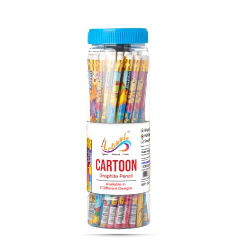 Image of Pencils | Super Fun Unicorn & Space Cartoon Theme Dark Lead Pencils for Kids | HB Writing Pencils for Girls & Boys | School & Return Gift Stationery. (Cartoon Pencil (50))