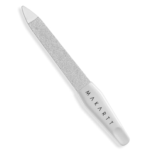 Makartt Metal Nail Files - Sapphire Nail File Long Double Sided with Coarse and Fine Grit for Shaping and Styling Natural and Artificial Nails Ideal for Tough Nails Perfect for at Home Manicures