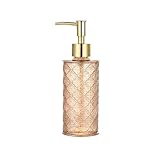 Elegante Botella de loción Vidrio Vintage, Botella dispensadora Lujo for el hogar, champú for Gel baño Hotel Decoración de baño(Orange)