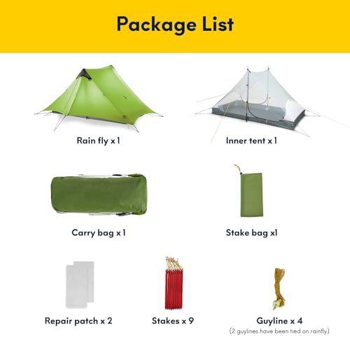 Image of LANSHAN Ultralight Waterproof 1-2 Person Backpacking Tent | Ultralight waterproof nylon, pitch anywhere, for camping & travel.