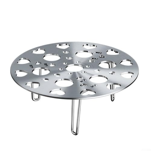 Estante de vapor de acero inoxidable diseñado para cocinar, patas extraíbles para varios utensilios de cocina, fácil de limpiar (17,5 cm, plateado)