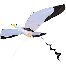 Large Seagull Kite for Kids and Adults, Easy-to-Fly Animal Kite, Polyester Material, for Outdoor Beach, Garden, and, Beginner-Friendly, 55in x 22in, Includes 328ft String