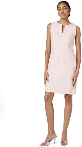 Karl Lagerfeld Womens Tweed Shift Dress with Pockets