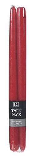 Darice Taper Candle - Unscented - Red - 12 inches - 2 Pieces
