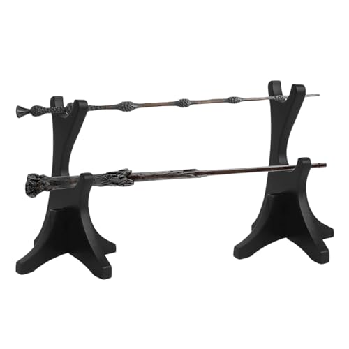 Generisch Soporte para varita mágica, soporte de varilla acrílica, fácil instalación, soporte acrílico de 2 niveles para varitas, katana, colección de sables de luz y decoración