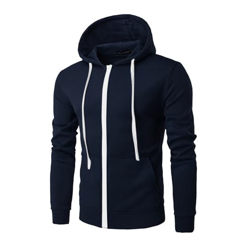 Ymosrh Men's Hoodies, Solid Color Long Sleeve Zip Up Casual Athletic Workout Gym Hooded Sweatshirts, M-3XL2