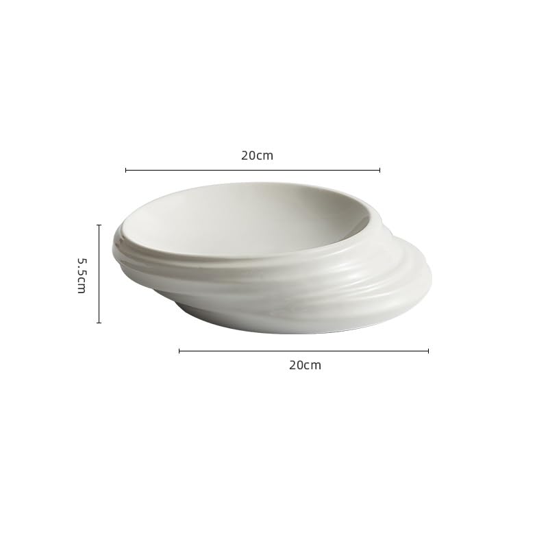 Piatti Cena Piatto for bistecca in ceramica for pasta, insalatiera, ristorante dell'hotel, stoviglie in tinta unita, snack, dessert, vassoio, piatti for verdure Forniture Per Feste(7.8 inch)