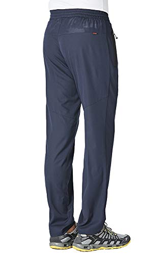 Tbmpoy Men's Outdoor Lightweight Hiking Mountain Pants Running Active Jogger Pants Navy M #TOP1