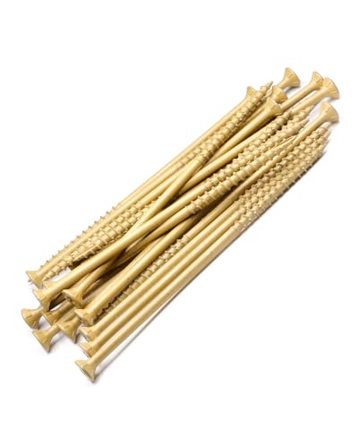 Image of IMSCREWS 400-Pack #10 x 6 Deck Screws, Star Drive, 1000h Salt Spray Resistant Coating, Tan Exterior Wood Screws for Landscaping & Treated Lumber, with Re-usable Sturdy PVC Box (No Bit)