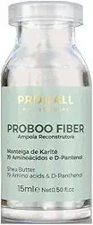 Ampola Capilar Prohall Proboo Fiber 15ml - Reconstrução Profunda Cabelos Danificados - Manteiga Karité, 19 Aminoácidos e D-Pantenol