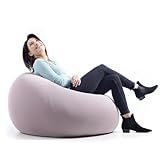 Matière: Stretch LIVEDECO - Pouf Poire XL Intérieur, Déhoussable, Salon, Chambre, Tissu Stretch élastique, Taupe BiG52