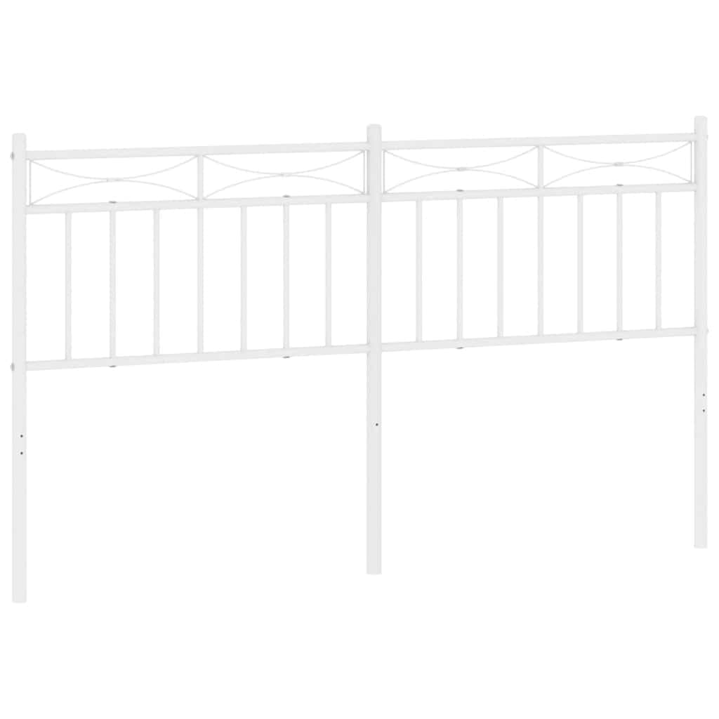 Testiera di ricambio elegante in metallo verniciato a polvere, bianco, larghezza materasso 150 cm, design robusto in acciaio per camera da letto, comodo schienale