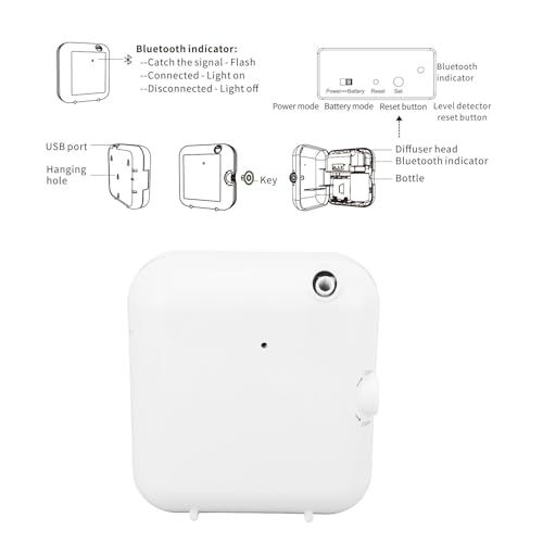 Difusor aromático eléctrico Fockety 100ml portátil Bluetooth miniatura 3