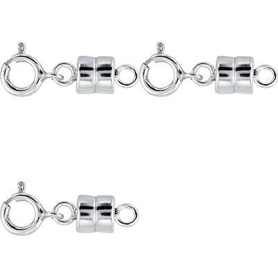 3 - New Solid .925 Sterling Silver Barrel Magnetic Converter Necklace Clasp for Necklaces, Bracelets, and Anklets.