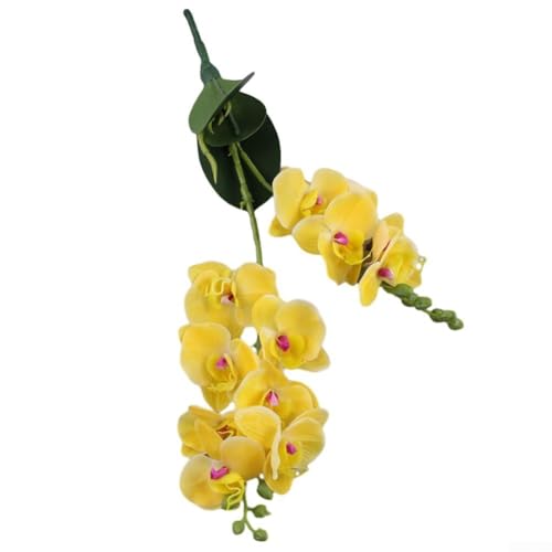 Künstliche Orchideen Blumenstrauß für elegante Heim- und Event-Dekorationen (gelb)