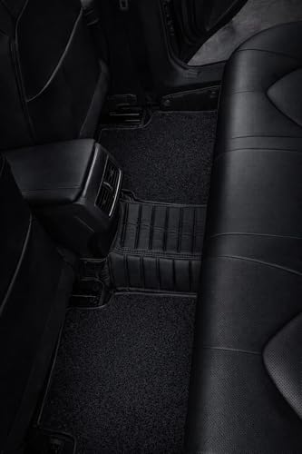 Image of MINANSH 9D Premium Leatherette Car Foot Mat for Mahindra XUV 3XO | Luxurious & Elegant Look | 100% Waterproof and Dust Proof | Custom Fitted 9D Car Floor Tray Mat - Full Black