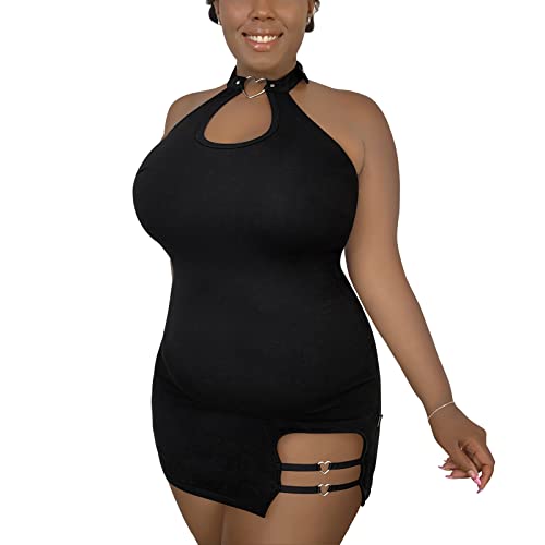 Women Cotton Overall Vampy Collared Bodycon Mini Dress Skirt3