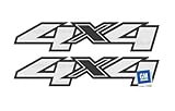 Chevy Silverado 4x4 Decals Stickers - F (2007 - 2013) bed side 1500 2500 HD (set of 2)