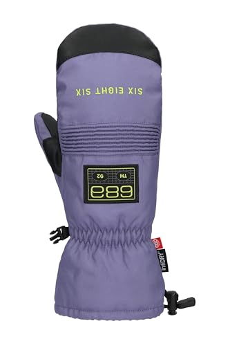 686 Mens Lander Mitt - 10k Fabric Accordion Stretch Panel and Synthetic Leather Palm - Water & Weather Resistant - Purple Dawn Small