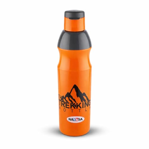 Image of Nayasa Trekking 700ml Water Bottle | BPA-Free Insulated Plastic Inner | Leak-Proof Twist Cap | For Office, School, Gym, Travel, and Outdoor Use | Orange