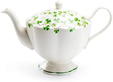 Grace Teaware Shamrock Fine Porcelain Teapot 32oz Capacity Multicolor Grace Teaware Shamrock Fine Porcelain Teapot 32oz Capacity Multicolor