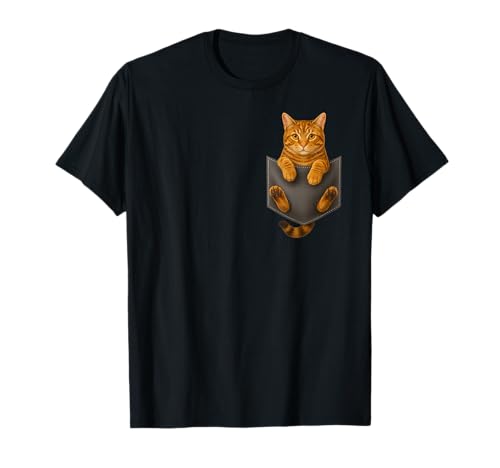 Orange Tabby Cat in The Pocket Cute Funny Kitten Lover Cats T-Shirt