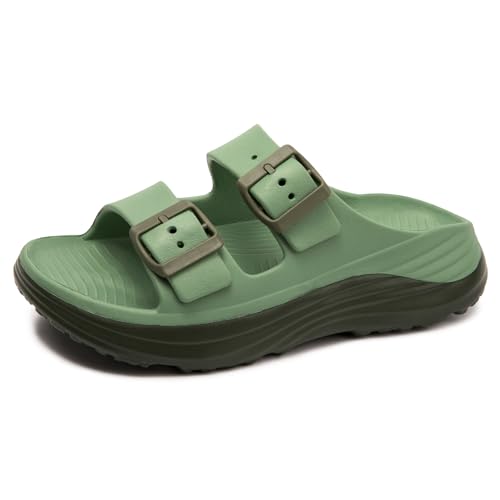 FUNKYMONKEY Plantar Fasciitis Sandals for Women with Arch Support Green 8