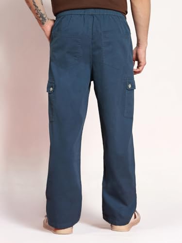 Image of Urbano Fashion Men's Loose Baggy Fit Cargo Jogger Chino Pant with 6 Pockets Stretchable