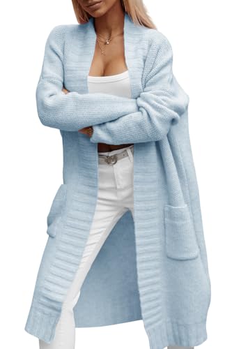 Imily Bela Damen Strickjacke mit Taschen Lang Grobstrick Cardigan...