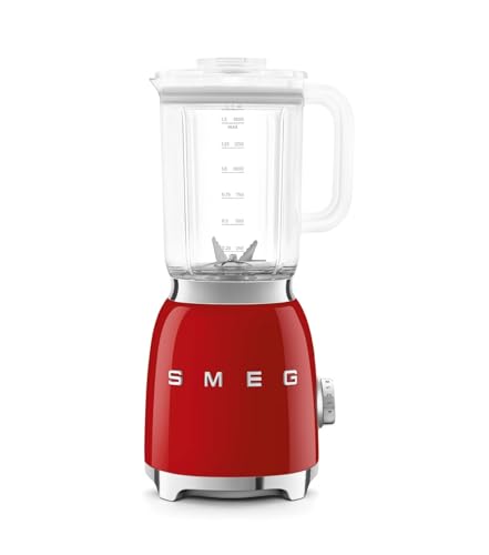 Smeg, Blender BLF03RDEU 1,5 L, 4 Vitesses, 4 Fonctions Smoothie, Pulse, Glace Pilée et Autonettoyant, Bloc Moteur et Bouchon Doseur, Base Antidérapante, Range cordon...
