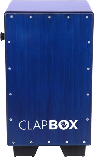 Image of Clapbox Adjustable Snare Cajon CB40- Blue, Birch Wood (H:50 W:30 L:30) - 3 Internal Snares