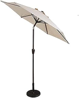 HZH Guarda-sol Guarda-chuva de jardim Guarda-sol ao ar livre para praia/piscina/pátio, guarda-sol de jardim de 9 pés / 2,7 m com manivela de elevação e inclinação, 8 costelas de aço resistentes