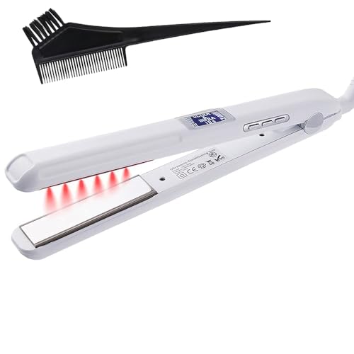 Plancha para cabello ultrasonido infrarroja blanca miniatura 1