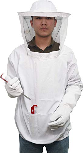 4Pcs Beekeeping Suit Kit Beekeeping Gloves Beekeeping Tools Bee Hive Tool Bee Suit Beekeeper Suit Beekeeping Supplies Bee Keeping Jacket with Hat Beekeeper Equipment Tool Kit