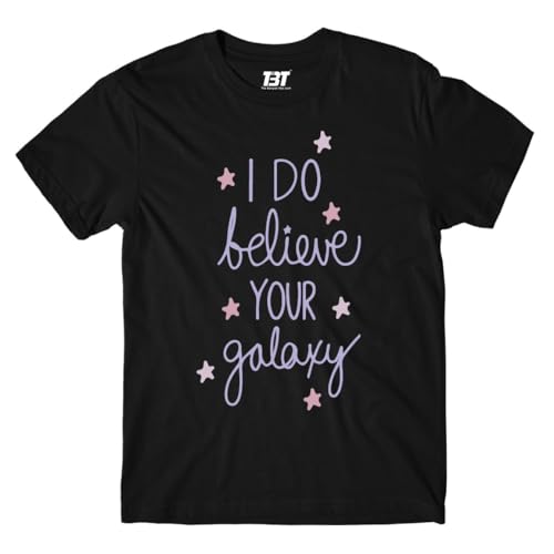 Camiseta con texto en inglés 'I Do Believe Your Galaxy', Negro, S