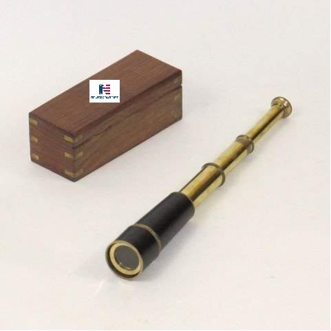 Handtooled Handcrafted Pullout Telescope with Hardwood Box