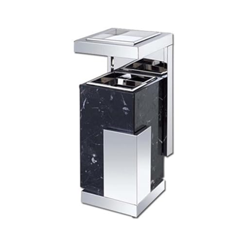 DFEDHF Garbage Cans Hotel Lobby Trash Can Stainless Steel Ashtray Marble Hotel Elevator Entrance Lobby Outdoor Vertical Cigarette Barrel Outside Trash Bin(A-One Size)