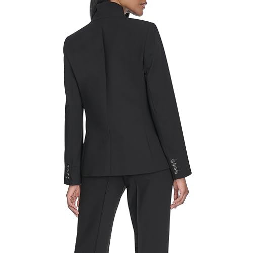 H HALSTON Women's One Button Front Pocket Woven Blazer4