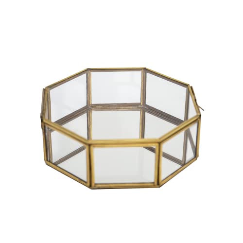 LaLe Living Boîte à bijoux Ava en or - 18 x 6 cm - Boîte de rangement octogonale pour colliers, bracelets, bagues Cover