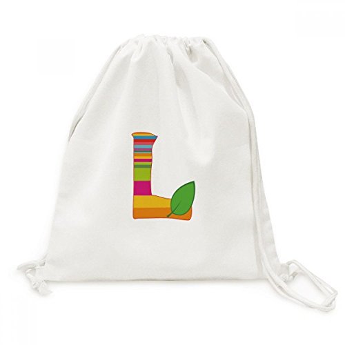 Sac cordon en toile orange alphabet L DIYthinker pour voyage