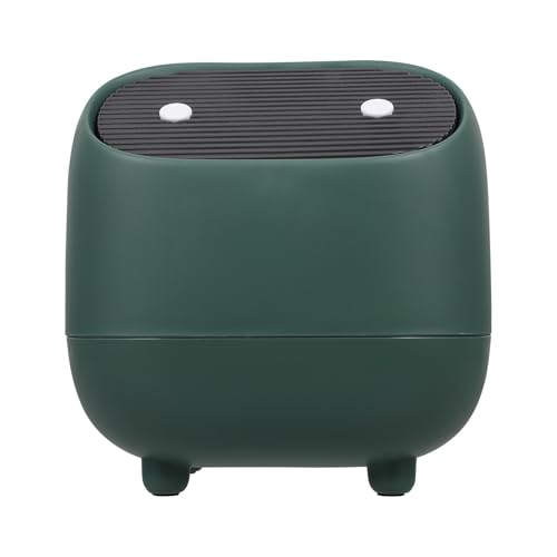 CHICAMPERA ミニ卓上ゴミ箱 プレス式ふた付きデスクトップ収納容器 多機能小物入れ オフィス 寝室 バスルーム用 スペース節約 強耐荷重グリー