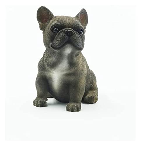 Figurine décor animal bouledogue français assis petite magie voiture