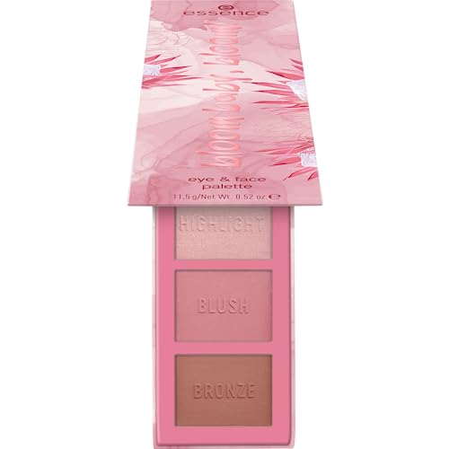 Essence Cosmetics Paleta de ojos y rostro bloom baby, bloom, de gran pigmentación, reluciente, mate, 11.5g