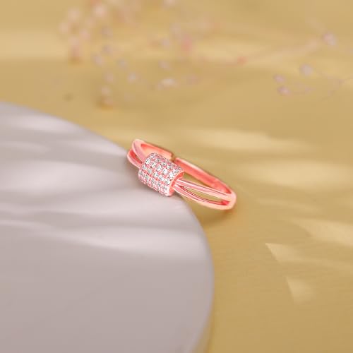 Image of GIVA 925 Silver Rose Gold Lucky Loop Ring, Adjustable | Gifts for Women and Girls | With Certificate of Authenticity and 925 Stamp | 6 Months Warranty