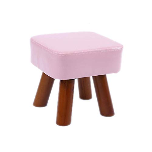 Tabouret en bois massif NMDCDH rose petit banc à chaussures polyvalent - 2